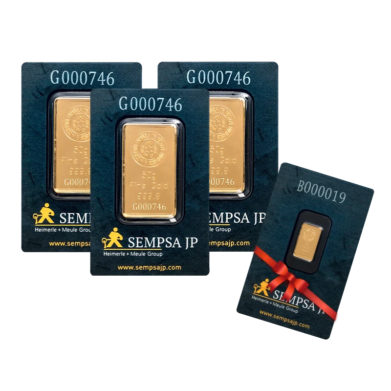 Pack lingotes de oro de 50g