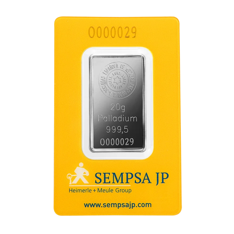 Lingote de Paladio de 20 g Sempsa