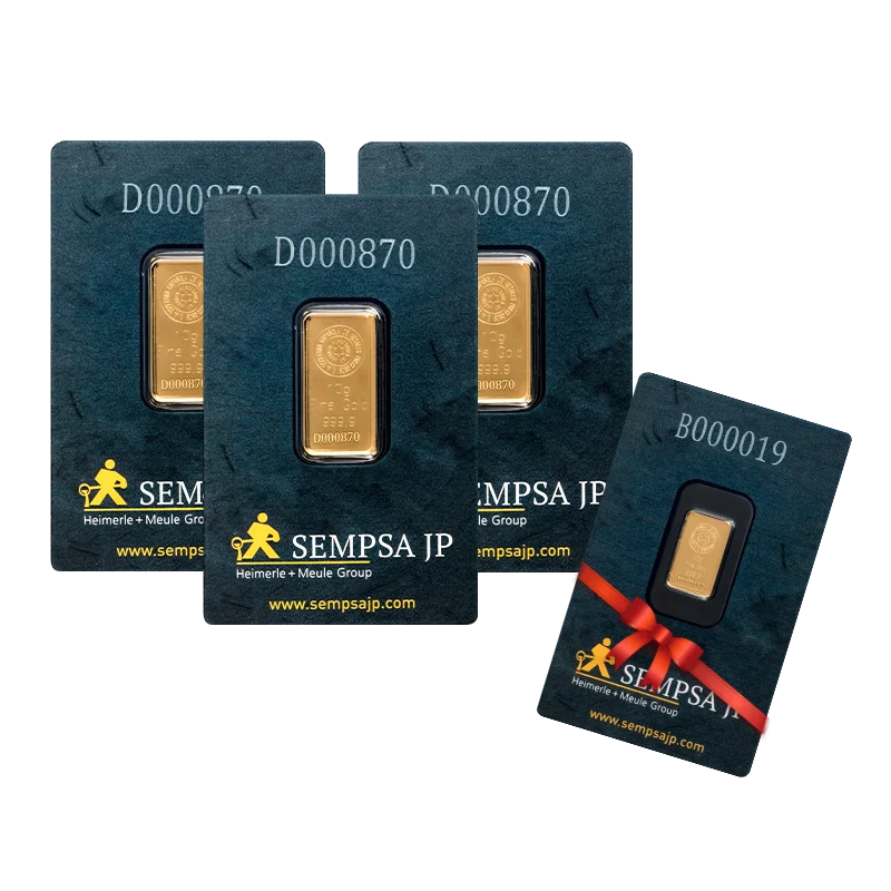 Pack lingotes de oro de 10g