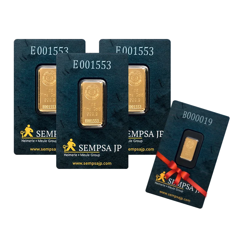 Pack lingotes de oro de 31,10g
