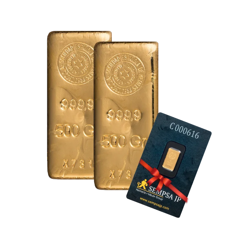 Pack lingotes de oro de 500g