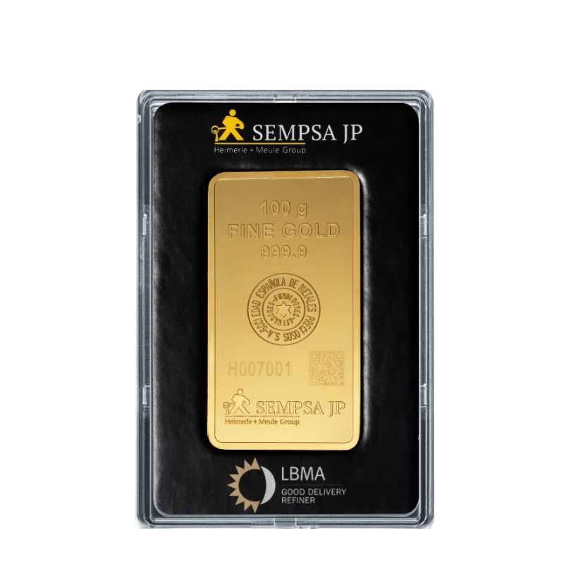 LINGOTE ORO 100 G CARA