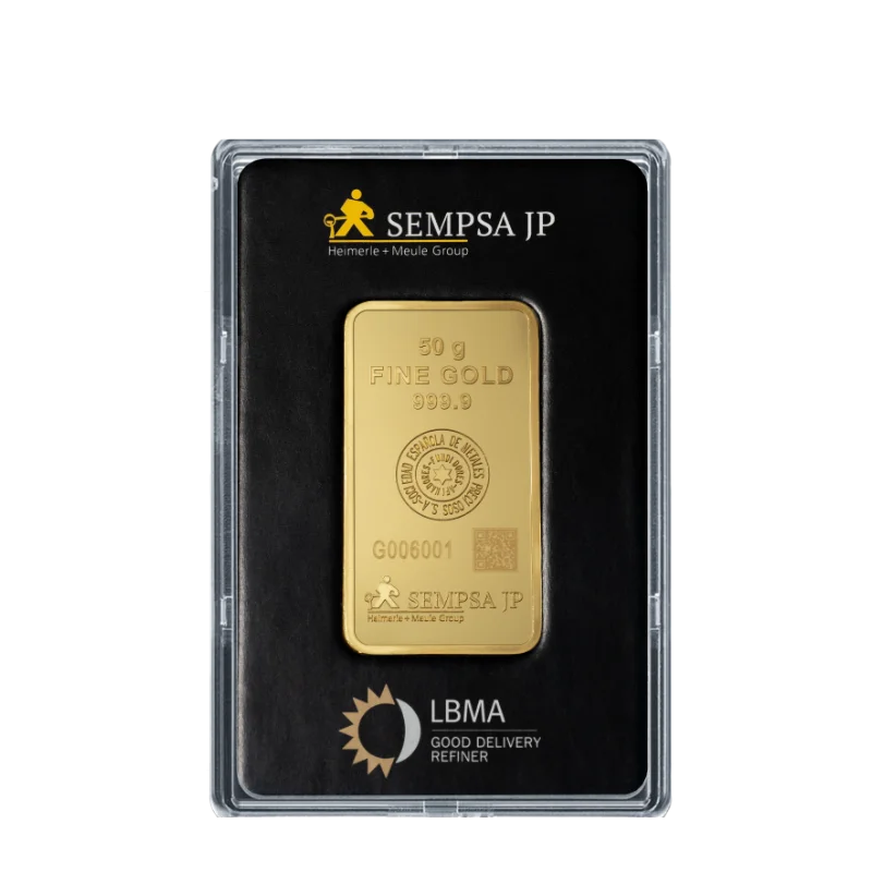 LINGOTE ORO 50 G CARA